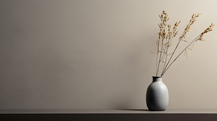 Canvas Print - Minimalist Vase with Dried Flowers