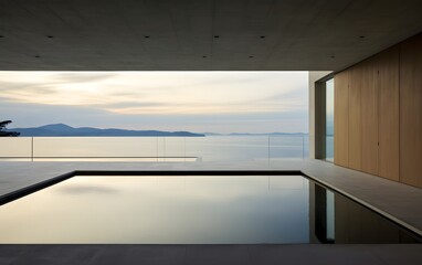 Wall Mural - Minimalist Poolside View at Dusk