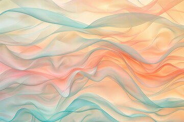 Poster - Abstract pastel colored wavy background flowing in the air, creating a sense of movement and tranquility, perfect for a wide range of design projects