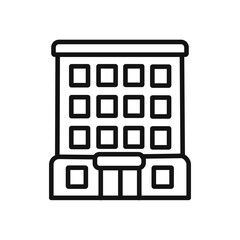 Wall Mural - office building icon linear graphics set vector