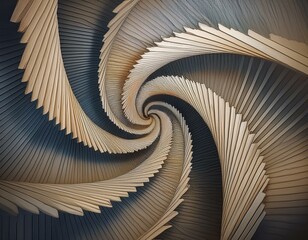 Wall Mural - Staircase down in a spiral. Geometric square steps down. Architecture, geometry concept