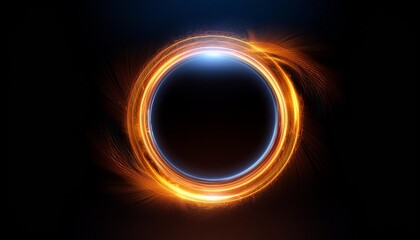 Wall Mural - illuminated fire circle frame ring texture glow generate ai