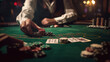 © Svetlanamax - Hand placing poker chips on casino table during card game
