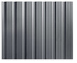 © JinOdin - Galvanised steel corrugated profile. Flat roofing sheet isolated on white background. Standing seam metal roof panel with striations and ribs for roofing building, house and wall covering.