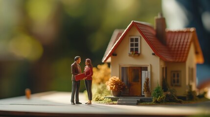 Miniature House Model with People in Background created by ai