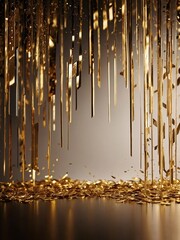 Wall Mural - Glittering light effects embellish a luxurious abstract gold backdrop