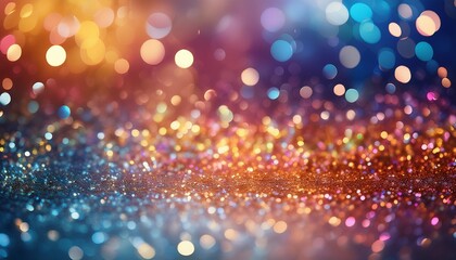 Wall Mural - abstract defocused multicolored background with shining glitter good as overlay layer