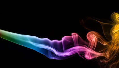 Wall Mural - artistic photography colorful smoke moving on a black background colorful smoke swirls beautifully