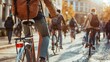 © Majed - group of people riding bicycle in street, bikers in street, bike lovers