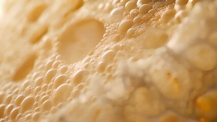 The closeup of a sliced loofah reveals its inner layers consisting of a meshlike structure perfect for scrubbing.