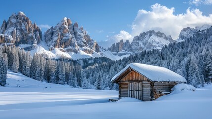 Wall Mural - house in the mountains