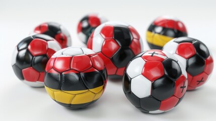 Aufkleber - A stack of soccer balls forming a pyramid shape