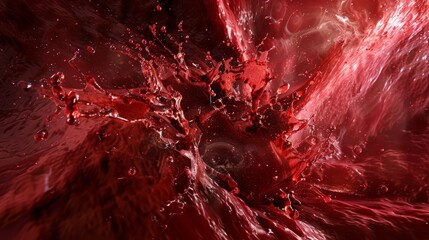 Vivid Crimson Vortex Dynamic Liquid Motion in High Definition Nikon Z7 II Stock Image