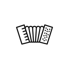 Accordion icon outline collection in black and on white background