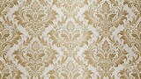 Golden Floral Damask Pattern, Seamless Wallpaper Background, Vintage Style, Ornate Design, Floral, Wallpaper, Damask