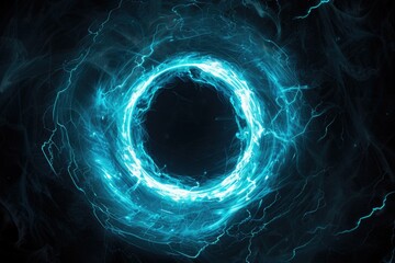 Aufkleber - A blue circle with lightning in the middle