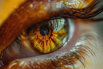 Poster - A close-up shot of a person's bright yellow eye
