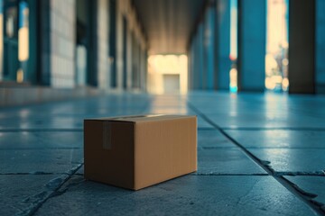Aufkleber - A box sitting on the floor in a hallway