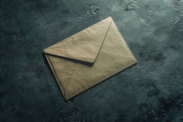 Aufkleber - A simple brown envelope sits on top of a wooden table, waiting for its contents to be delivered