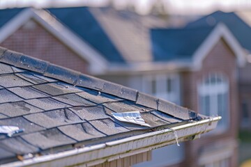 Poster - A close-up shot of a house roof with details visible, suitable for real estate or architecture uses