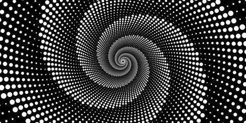 Wall Mural - Abstract background with concentric circles in black and white colors. Radiating lines. Vector Illustration.	