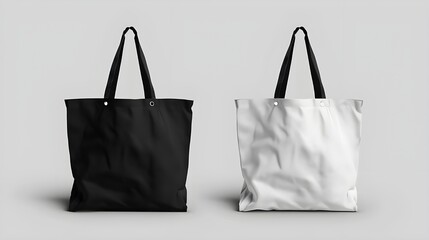 Canvas sack. Tote made of fabric mockup. Handled cloth satchel. a black and white cotton eco-bag template. shopping tote that is reusable. Mock in blank for customer. Ecobag for grocery. Vector