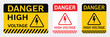 © Abderrahmen - Hight Voltage Signs with Warning Message for Industrial Areas, Danger Hight Voltage stickers in transparent background