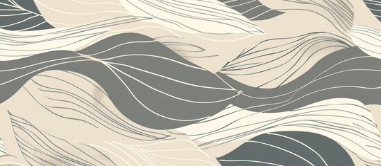 Aufkleber - An abstract pattern of curving lines and shapes in shades of grey and beige