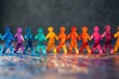 © mattegg - Paper cutout chain of colorful humans symbolizing community support and friendship