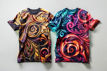 Poster - A pair of vibrant shirts sit side by side, perfect for showcasing your unique fashion sense or highlighting a special event