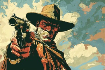Poster - A person wearing a hat and carrying a gun, likely for hunting or self-defense