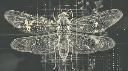 Wall Mural - a bug resting atop dotted paper