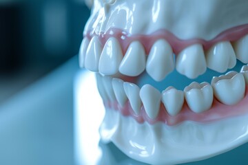 Wall Mural - 3d rendering of a dental model with focus on healthy human teeth structure and gums