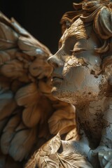 Poster - A close-up of a beautiful statue of an angel, suitable for use in various contexts including art, design, and spirituality