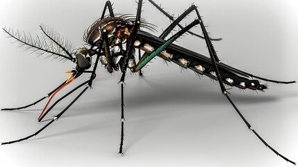 Wall Mural - close-up photo of a big bug with elongated appendages and feathered back legs