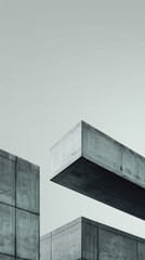 Canvas Print - Concrete Structures Against Cloudy Sky