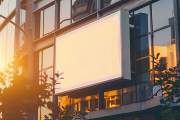 Poster - A building with a sign on the side, suitable for use in business or commercial settings