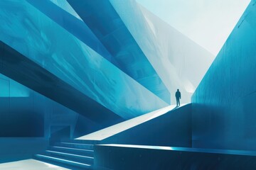 Poster - A person standing on a staircase