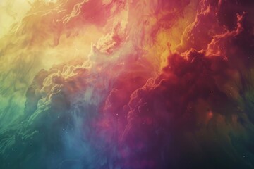 Poster - A vibrant cloud floats in the blue sky, perfect for illustrating weather or atmospheric conditions