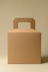 Poster - A simple cardboard box with a handle, perfect for moving or storing small items