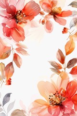 Aufkleber - Delicate watercolor painting of flowers on a clean and simple white background