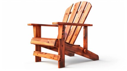 Poster - Wooden chair on white background with clipping path