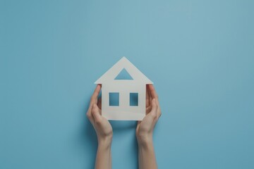 Poster - A person holds a paper house, possibly a creative project or a child's artwork
