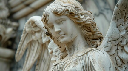 Poster - A detailed image of a statue depicting an angel