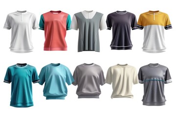 Canvas Print - A collection of colorful t-shirts displayed on a clean white surface