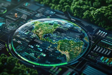 Fototapete - A detailed view of a world map, ideal for travel or geography purposes