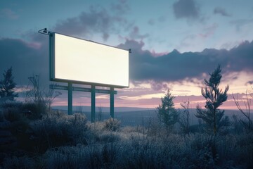 Poster - A lone billboard stands in a green field, awaiting attention
