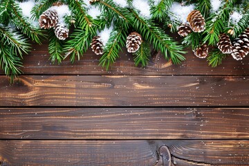 Wall Mural - christmas wooden table holiday background