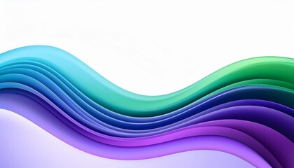 Wall Mural - purple blue green gradient smooth wave lines for banner