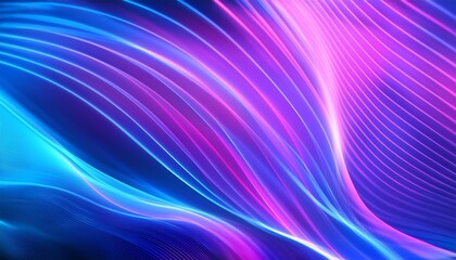 Wall Mural - neon wave background abstract background with a purple and blue gradient color waves wavy lines curved shapes fluid motion effect